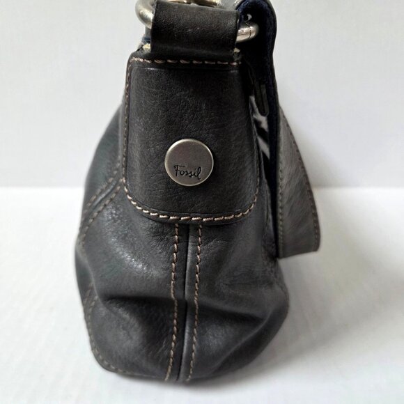 Fossil Purse Gray Blue Leather Hobo Boho Shoulder Bag PATINA FADE - Picture 7 of 16